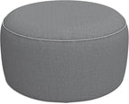 LVTXIII Inflatable Stool Ottoman Footrest with Handle, All Weather Footrest Seat, Indoor or Outdoor Pouf for Home Patio Garden and Camping Use, D31 xH14, Large Round, Grey Texture