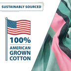 Vivere Double Cotton Hammock with Space Saving Steel Stand, Upgraded Polyester End Strings 450 lb Capacity - Premium Carry Bag Included - USA Grown Cotton (Watermelon)