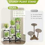 8 Tier Plant Stand Indoor, Tiered Plant Stand Outdoor for Multiple Plants, Corner Plant Shelf for Patio Balcony Porch Garden Living Room House, Black