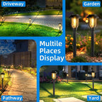 12 Pack Solar Pathway Lights Outdoor, Dusk to Dawn Solar Lights Outdoor Waterproof,Solar Garden Lights Solar Powered, Landscape Lighting for Yard Walkway Driveway Path Warm White