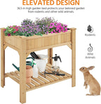 Yaheetech 36'' Hx25'' Wx37'' L Raised Garden Bed 8 Pocket Herbs Garden Planter Outdoor Horticulture Vegetables Standing Planters Boxes with Grow Grid