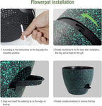 12/10/9 inch Large Self Watering Pots, Planter, Plant Pots with Mesh Drainage Holes for Indoor Outdoor Garden Plants, Plastic Flower Pots with Deep Reservoir, Black with Green Speckles