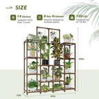 Plant Stand Indoor Outdoor 63" Tall Plant Shelf for Plants 12-Tier Large Plant Sheves for Living Room Heavy Duty Plant Rack Garden Balcony Patio Hanging Planter