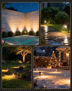 6W 700LM Low Voltage Landscape Lighting, 12V AC/DC 3000K Warm White LED Low Voltage Landscape Lights, IP65 Waterproof Outdoor Spotlights with Connectors for Garden Tree Yard 4 Pack W01SLP406