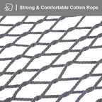 SUNCREAT Double Outdoor Hammock, Polyester Rope Hammock with Strong Spreader bar, Gray