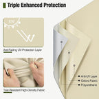 Sofa Cover for 3-Seater Couch, Waterproof Polyester, Brown and Khaki