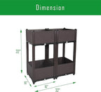 D'vine Dev Raised Beds - Elevated Garden Box with Drainage Plug, Standing Planter Beds for Vegetable/Flower/Herb Gardening Kit, RGB-4
