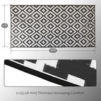 SAND MINE Waterproof Outdoor Rug 9x18 ft, Plastic Straw Rug, Modern Area Rug, Large Floor Mat, RV, Patio, Backyard, Deck, Picnic, Beach, Trailer, Camping (9' x 18', Black & White Lattice)