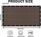 Sun Shade Cloth with Grommets,90% UV Protection Shade Fabric,Pergola Shade Cover Canopy Fence Privacy Screen Balcony,Brown Sunshades for Patio Pergola Garden Backyard Outdoor,Mocha-8x16FT