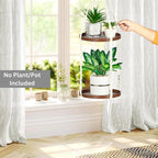 2 Tier Macrame Plant Hanger | Plant Hanger Indoor, Hanging Planter | Hanging Planter Shelf (Beige) (Large, 12" Shelf)