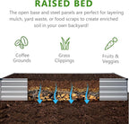 2PCS 8x4x1ft Galvanized Raised Garden Bed Kit,Metal Planter Box for Vegetables,Flowers,Herbs Durable Rust-Resistant Patio Gardening Beds,Silver