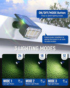 Solar Spot Lights Outdoor 63 LED 3 Lighting,Waterproof IP65 Modes Spotlights for Outside House Yard Garden Landscape Lights 1 Pack (Natural Light)