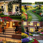ZKLiLi Fairy Solar Garden Light,Outdoor Garden Fairy Decor Waterproof Large Hanging Lantern Lights Decorations for Patio Yard Porch Lawn Pathway Statues Outdoor Decor Gifts（Warm Light）