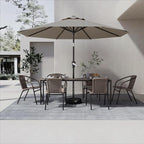 AreShark 9 FT Patio Umbrella for Outdoor, Outdoor Umbrella with Push Button Tilt and Crank, Outdoor Patio Umbrellas with 8 Sturdy Ribs for Market, Garden, Deck, Backyard, Pool (Mist Gray)