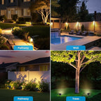 VOLISUN Solar Spotlight Outdoor, IP67 Waterproof Solar Landscape Spot Lights，Uplights for Yard Garden Pathway - 6 Pack Warm White 27 LED 3 Lighting Modes