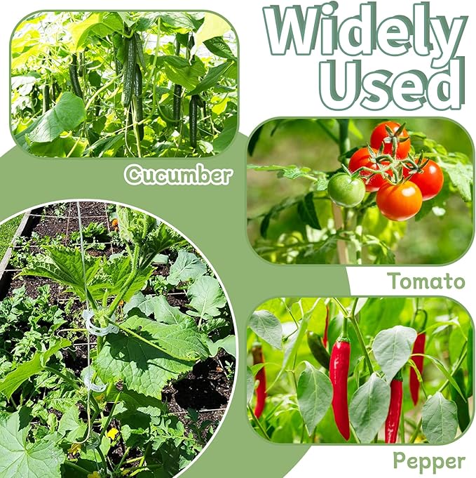OJYUDD 200 Pcs White Plant Support Garden Clips,Secured Plastic Plant Clip,Tomato Vine Clips,Climbing Plant Support Clips for Flower Vine Twine Orchid