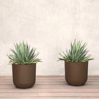 Veradek Mason Series Lima Planter for Indoor/Outdoor Garden | Made from Plastic & Concrete w/Drainage Holes | Modern Décor for Succulents, Flowers, Small Plants