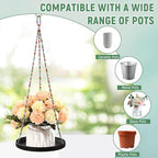2-Pack Modern Boho Macrame Plant Hanger, 10/11 Inch Metal Hanging Planter Holder for Indoor and Outdoor Home Garden Decor, Black Hanging Plant Shelf for Window, Wall, and Ceiling. (American, 10/11)