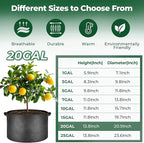 T4U 20 Gallon Grow Bags, Upgrade Fabric Grow Bags with Handles, Thickened Garden Plant Pots for Planting Vegetables, Tomato Planter, Smart Pots for Plants (5 Pack 20 Gal)