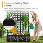 Metal Raised Garden Bed with Trellis, 79"x40"x11.8" Planter Box with Privacy Screen for Patio Deck, Freestanding Divider Fence with Drainage Holes for Climbing Plants Vines & Vegetable