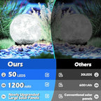 Coroor Garden Solar Ball Lights Outdoor Waterproof, 50 LED Cracked Glass Globe Power Ground for Path Yard Patio Lawn, Outdoor Decoration Landscape White (2 Pack 4.7'')