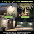 Solar Spot Lights Outdoor, 102 LED Solar Garden Yard Spotlight Waterproof Landscape Flood Powered Lights with Adjustable Light & Panel, 4 Lighting Modes for Walkway Driveway, 4 Pack(Cool White)