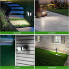 Solar Spot Lights Outdoor, 53 LEDs IP65 Waterproof Solar Lights Outdoor, 2-in-1 Solar Landscape Spotlight Wall Light with Auto On/Off & 3 Modes for Yard Garden Decor 2 Pack (Cool White)