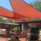 LOVE STORY 10' x 10' x 14' Right Triangle Terra Red Sun Shade Sail Canopy UV Block Cover for Outdoor Patio Garden Backyard