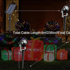 T-SUNUS RGB Solar Spot Lights Christmas, Metal Color Changing Landscape Spotlights IP65 Waterproof Spotlight 2-IN-1 Separated Panel for Outdoor Uplighting Garden Pathway Trees Flag Pond Yard Halloween