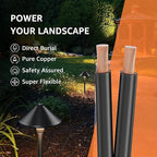 SUNVIE 12/2 Low Voltage Landscape Wire 250FT with Spool Outdoor Landscape Lighting Cable 12 Gauge 2 Conductors Low Voltage Wire for Landscaping Lights, ETL Listed, Pure Copper, Direct Burial