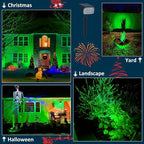 T-SUNUS Green Solar Spot Lights Outdoor 4 Pack, IP65 Waterproof Landscape Spotlights 2 Modes Dusk to Dawn for St Patricks Day Halloween Christmas Tree Pond Patio Garage Statue Graveyard Garden Flag