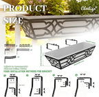4 Pack 24 Inch Railing Boxes Planter for Outdoor Plants Adjustable Brackets for Porch Fence and Balcony Window Planter Box with Non-Woven Fabric Liner for Hanging Flower Baskets