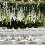 Artificial Wisteria Flower Vines, 150 Pack, White Silk Hanging Flowers