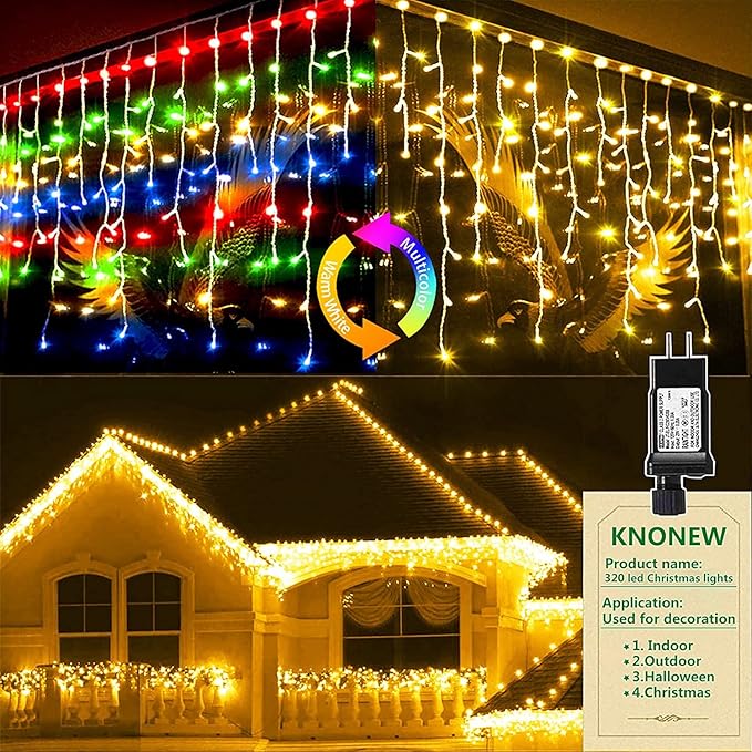String Lights, 400 LED, 33 ft, Color Changing Warm White to Multicolor