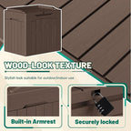Devoko 30 Gallon Resin Deck Box 2 Pack Outdoor Indoor Waterproof Storage Box for Patio Furniture Pool Accessories Storage for Cushion Garden Tools (Brown, 2 Pack)