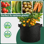5 Pack 15 Gallon Grow Bags, Thickened Aeration Nonwoven Fabric Planting Bags with Handles, Heavy Duty 300G Garden Planter Bag for Tomato, Potato, Strawberry, Vegetable, Fruits and Flowers