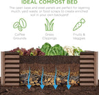 Best Choice Products 6x3x2ft Outdoor Metal Raised Garden Bed, Deep Root Box Planter for Vegetables, Flowers, Herbs, 269 Gallon Capacity, 100% Non Toxic Materials - Dark Brown Wood Grain