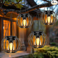 Solar Lanterns Lights Waterproof: 4 Pack Metal Hanging Outdoor Lights for Garden Yard Patio - Warm LED Tabletop Pathway Tree Decor - Birthday Spring Gifts for Women Mom 2026
