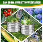 17" Tall Elevated Round Metal Rised Garden Bed- 2'x2' in Size and 0.8MM Thick Durable Planter Box for Vegetables Flowers Succulent at Patio/Garden Outdoor (Silver, 2FT Diameter)