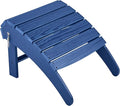 Yaheetech Adirondack Ottoman Footrest for Adirondack Chair,HDPE All Weather Outdoor Folding Foot Stool for Porch, Backyard, Lawn, Navy Blue