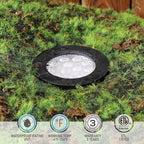 LEONLITE Dia. 4 Inch 5CCT Well Lights Landscape LED In Ground, 5 Color Temperature Selectable, 12-24V AC/DC CRI90 Low Voltage Outdoor Garden Landscaping, Aluminum Housing, Black, Pack of 6