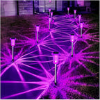 Halloween Solar Lights Outdoor 15 Pack Solar Pathway Lights Outdoor Halloween Decorations Waterproof Yard Lighting for Driveway Garden Walkway Path Landscape Lawn (Purple)