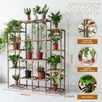 Uneedem Tall Shelf for Multiple Plants Indoor Outdoor 14 Tiers 16 Pot Holder Large Rack Wood Stand Shelves for Room Corner Balcony Garden Patio