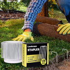 HongWay 120 Pack 4 Inch Landscape Garden Staples, Garden Stakes Galvanized 12 Gauge SOD Ground Stakes Landscaping Fabric Pins Yard Staples for Lawn Turf Hose Irrigation Tubing