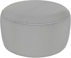LVTXIII Indoor/Outdoor Extra Large Inflatable Ottoman Pouf D31 x H14 Inch, Round Footstool with Handle, Weather-Resistant Portable Furniture for Patio, Camping, Beach, Strip Grey