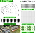Garden Hoops for Raised Beds- Rust Free Fiberglass Frame Plant Hoops with Support Bases -Greenhouse Hoops Grow Tunnel , 72pcs，Vanilla