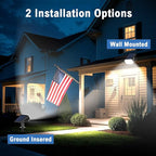 Solar Lights Outdoor Waterproof IP65, Super Bright LED, Cool Light 2 Lighting Modes Selectable, Solar Powered Yard Garden Solar Spot Lights for Outside Landscape Auto On/Off -2 Pack