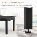 LUE BONA Outdoor Coffee Table, HDPS Black Patio Coffee Tables for Outside Rectangle, Adjustable Levelling Feet/Weather Resistant, Patio Table for Deck, Pool, Balcony, Indoor or Outdoor Use