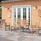 Stoog All-Weather Outdoor Coffee Table, HIPS Patio Coffee Tables for Outdoor, Modern Rectangle End Table for Backyard, Porch, Garden, Pool & Deck, Teak