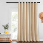 NICETOWN Sliding Glass Door Curtain 120 inch Length for Patio, Room Darkening Thermal Insulated Window Treatment Slider Door Curtain for Living Room, Biscotti Beige, 100" Wide, 1 Panel